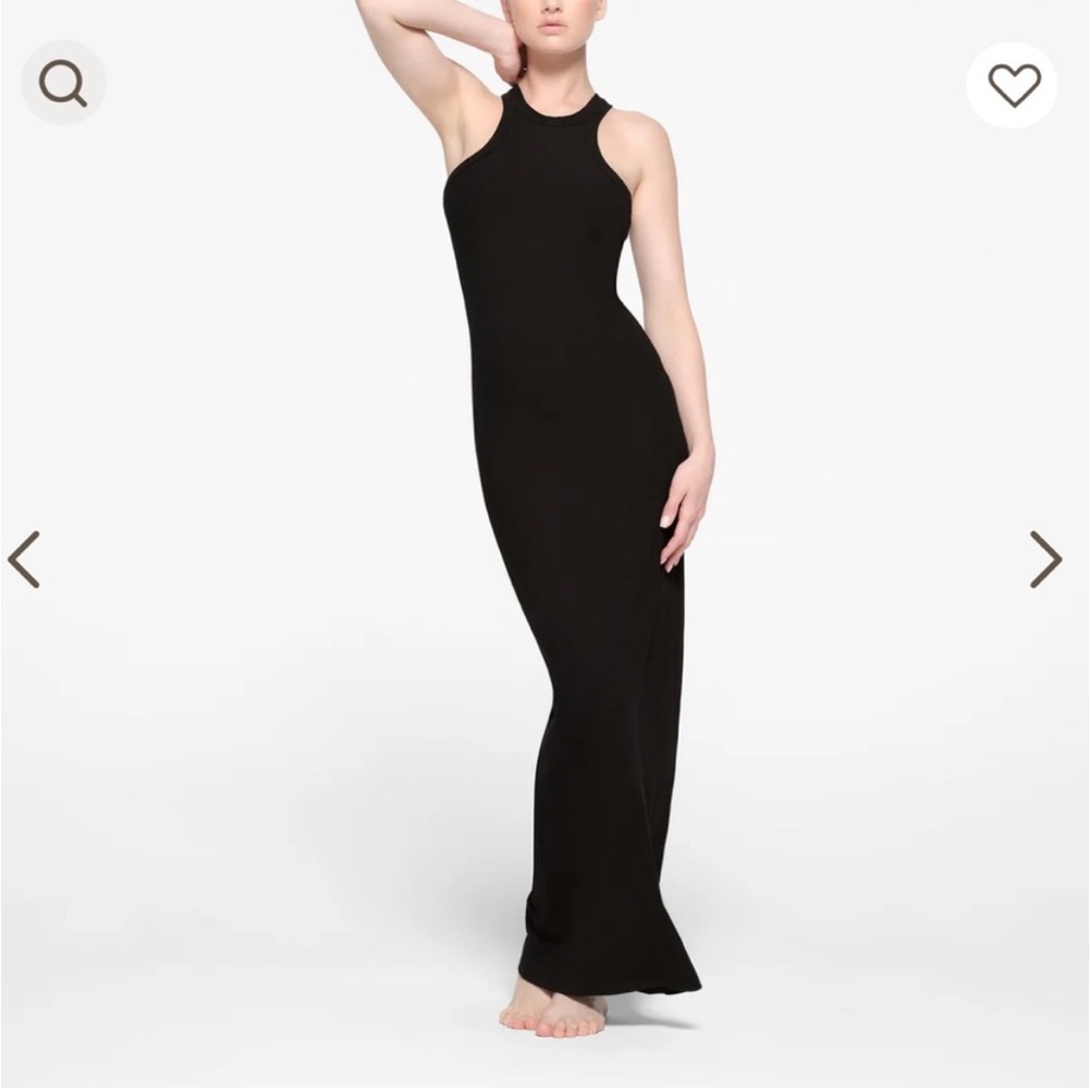 SKIMS Black Sleeveless Maxi Dress